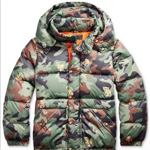 Polo Ralph Boys Hawthorne Bear Graphic Camo Jacket